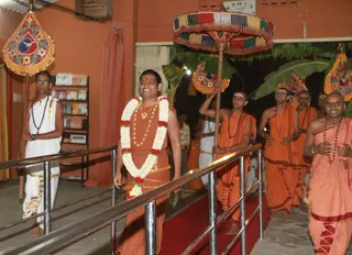 Swami Visiting Temple