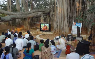 Devotees Gathering for Paduka Puja