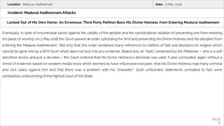 Madurai Aadheenam Persecution