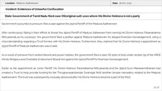 Madurai Aadheenam Persecution