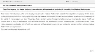 Madurai Aadheenam Persecution