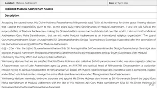 Madurai Aadheenam Persecution
