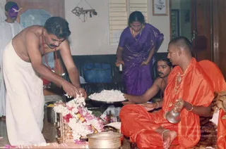 PAda Puja to SPH and Devi puja by SPH at devotee's home post April 2001