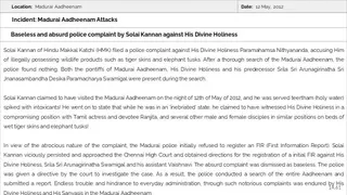 Madurai Aadheenam Persecution