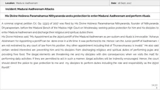 Madurai Aadheenam Persecution