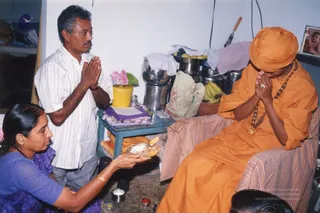 August 16 2002 - First Pada Puja offering to The SPH in Bengaluru