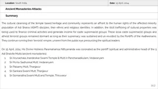 Ancient Monasteries Persecution