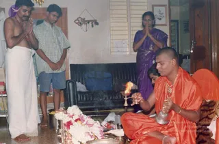 PAda Puja to SPH and Devi puja by SPH at devotee's home post April 2001
