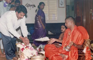 PAda Puja to SPH and Devi puja by SPH at devotee's home post April 2001