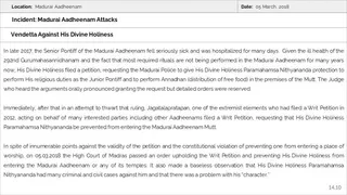 Madurai Aadheenam Persecution
