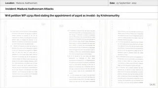 Madurai Aadheenam Persecution