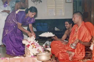 PAda Puja to SPH and Devi puja by SPH at devotee's home post April 2001