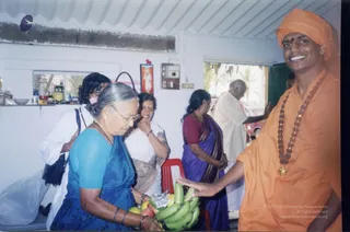 August 16 2002 - First Pada Puja offering to The SPH in Bengaluru