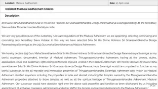 Madurai Aadheenam Persecution