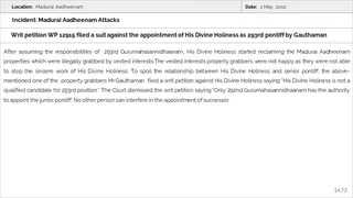 Madurai Aadheenam Persecution