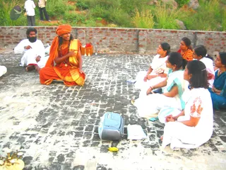 Swamiji and all of us getting ready for Jothi Darshan and ~1_CMP_WM